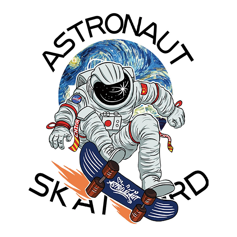 Astronaut Skateboard Graphic T-Shirt