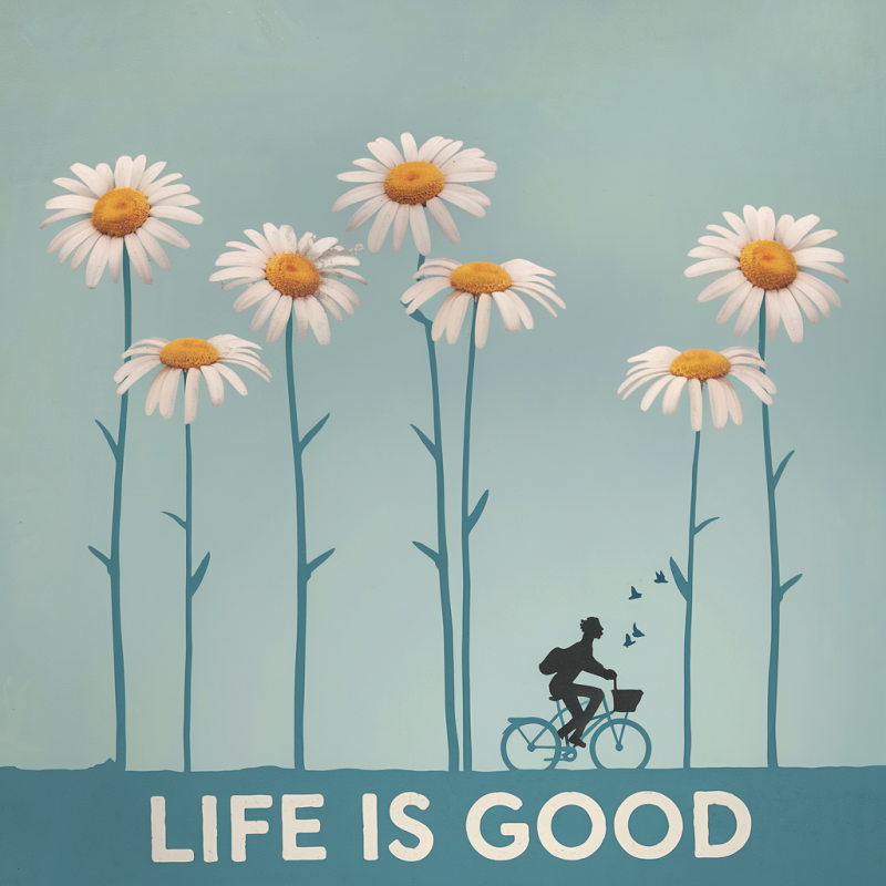Daisy Life Is Good Cotton Graphic T-Shirt