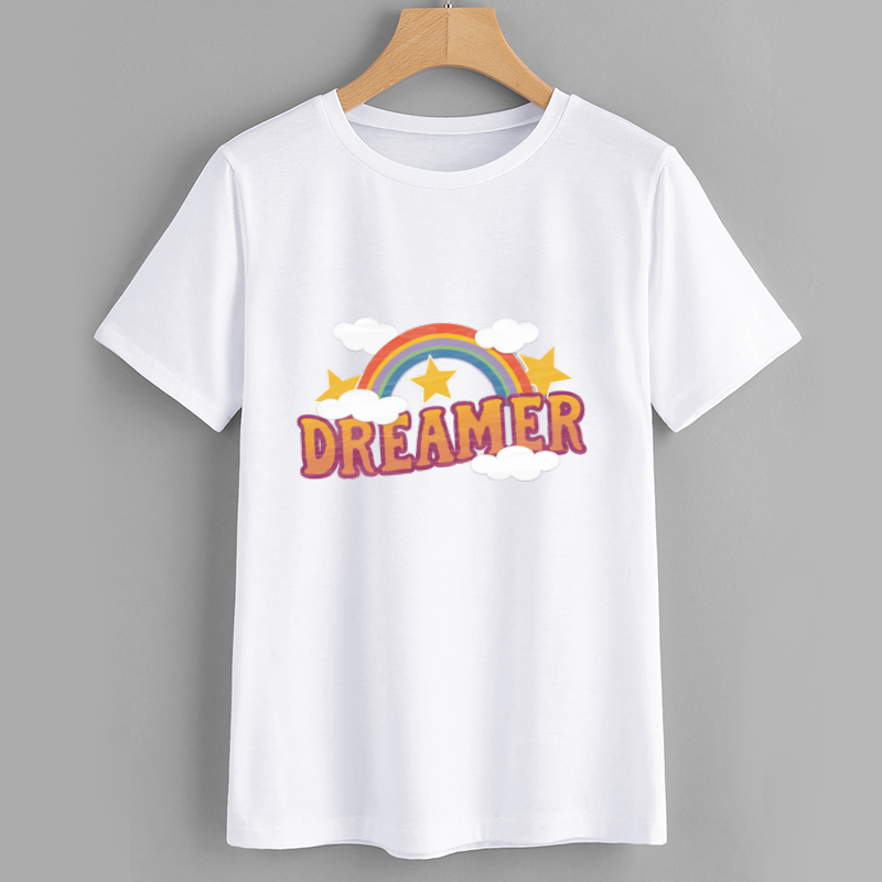 Dreamer Rainbow Graphic Cotton T-Shirt