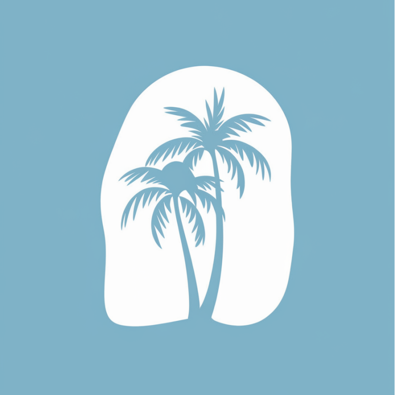 Casual Black T-Shirt with Palm Tree Graphic