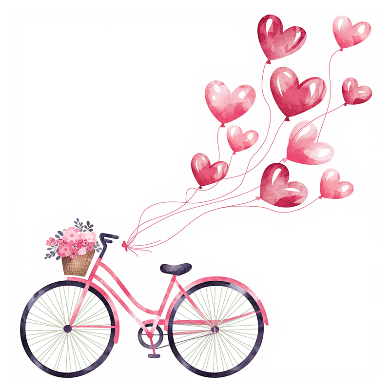 Valentine's Day Love Bicycle T-Shirt