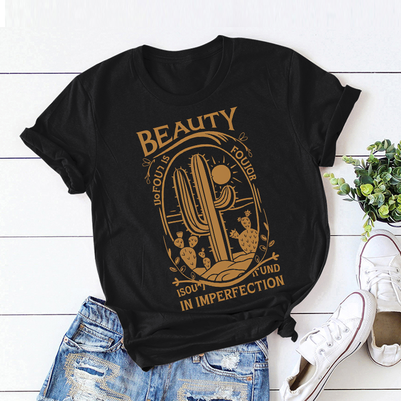Beauty Is Found in Imperfection Casual Pattern T-Shirt