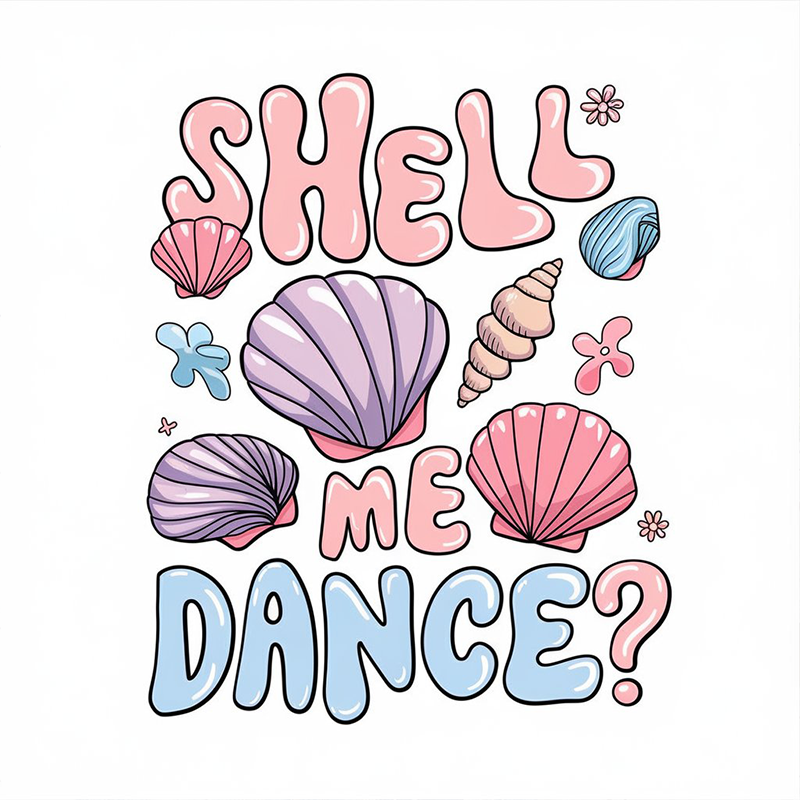 Shell Me Dance Beach Pattern T-Shirt