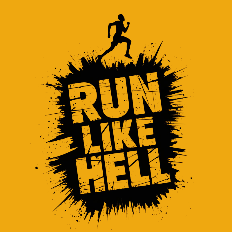 RUN LIKE HELL Motivational Graphic T-Shirt - Fitness Apparel