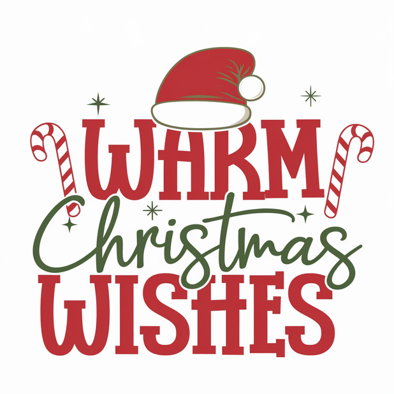 Festive Warm Christmas Wishes Cotton T-Shirt