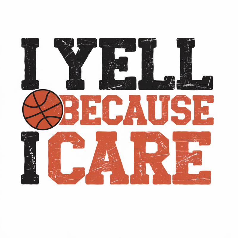 Basketball Fan T-Shirt - I Yell Because I Care