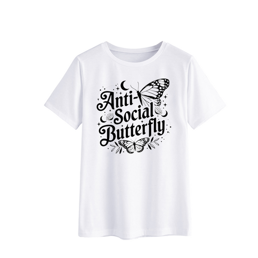 Anti-Social Butterfly Graphic T-Shirt