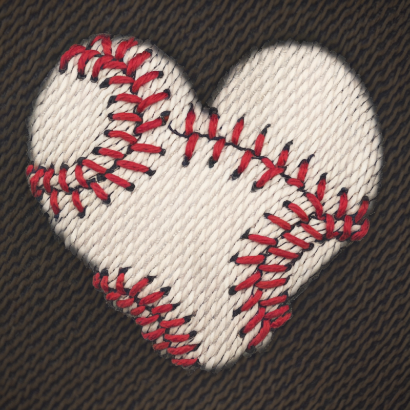 Black Baseball Heart Graphic T-Shirt
