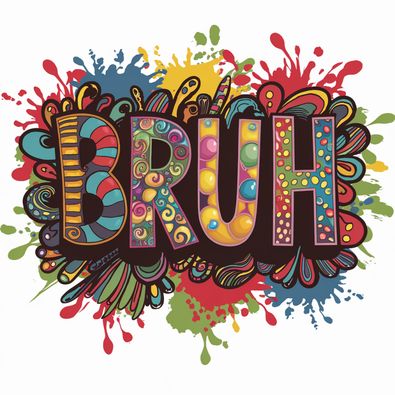 BRUH Graphic T-Shirt with Colorful Design