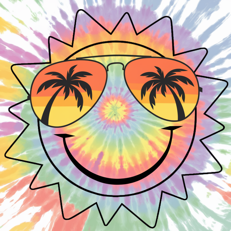 Colorful Tie Dye Smiley Face T-Shirt