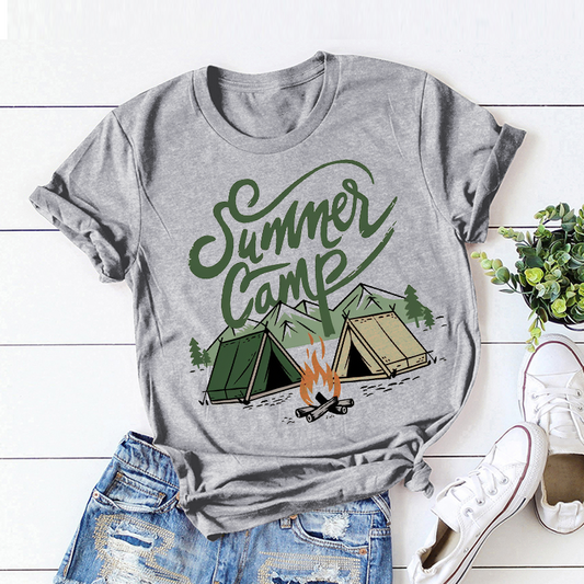 Summer Camp Camping Pattern Top