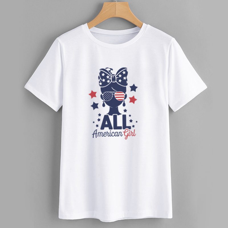 All American Girl Patriotic Graphic T-Shirt