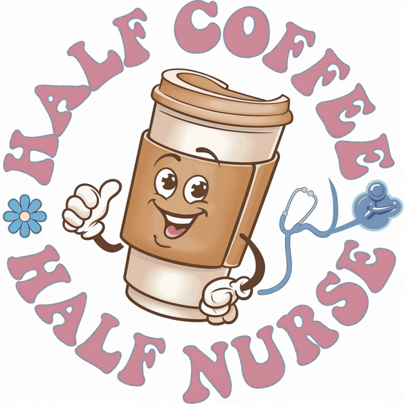 Half Coffee Half Nurse Funny T-Shirt