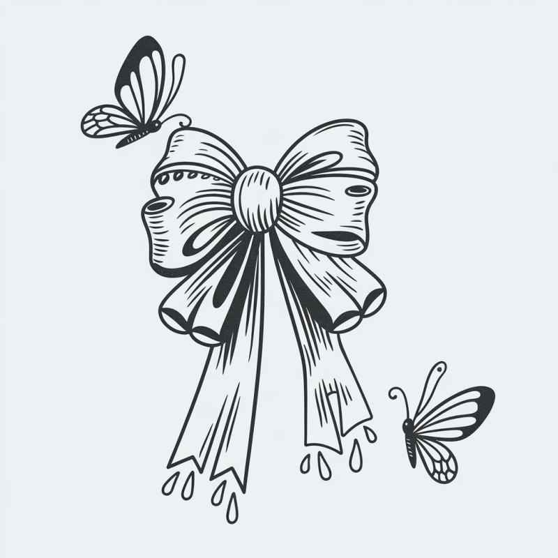 Trendy Bow & Butterfly Graphic Cotton T-Shirt