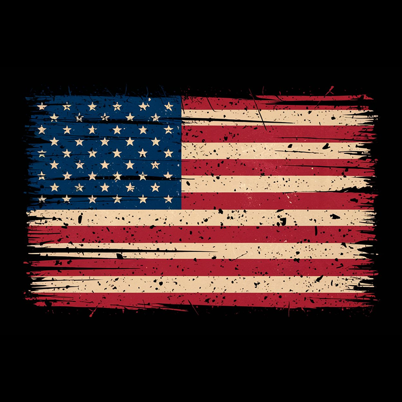 Men's Distressed American Flag Graphic T-Shirt