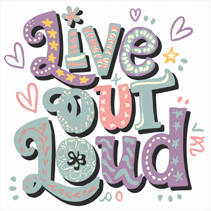 UrbanVibe Live Out Loud Cotton Graphic T-Shirt