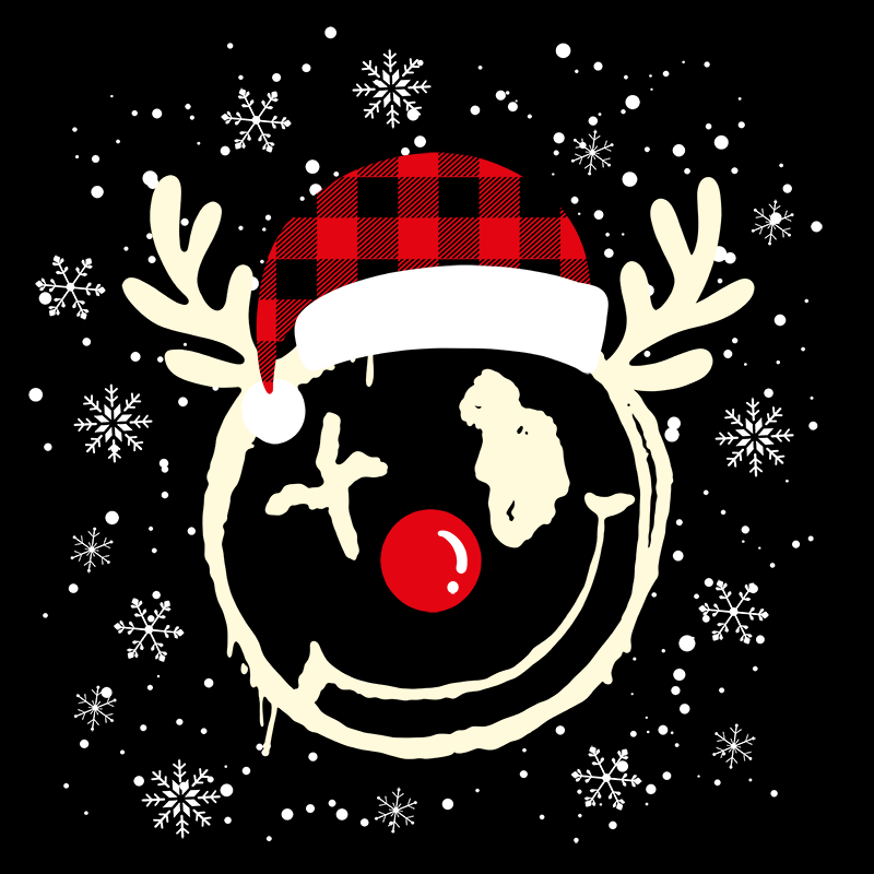 Christmas Smiley Face Top