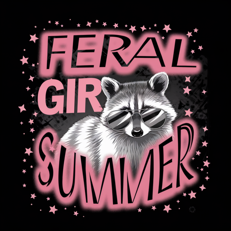 Raccoon Graphic Summer T-Shirt for Trendy Girls