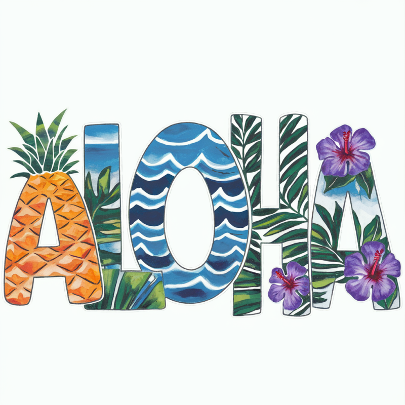 Aloha Pineapple Floral Graphic T-shirt