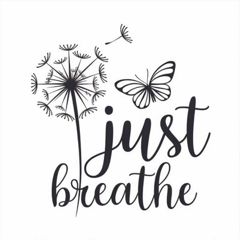 Just Breathe Dandelion Butterfly Cotton T-Shirt