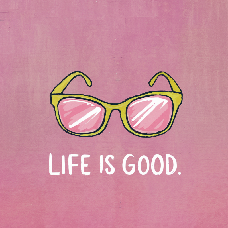 Life is Good Graphic T-Shirt with Sunglasses Design