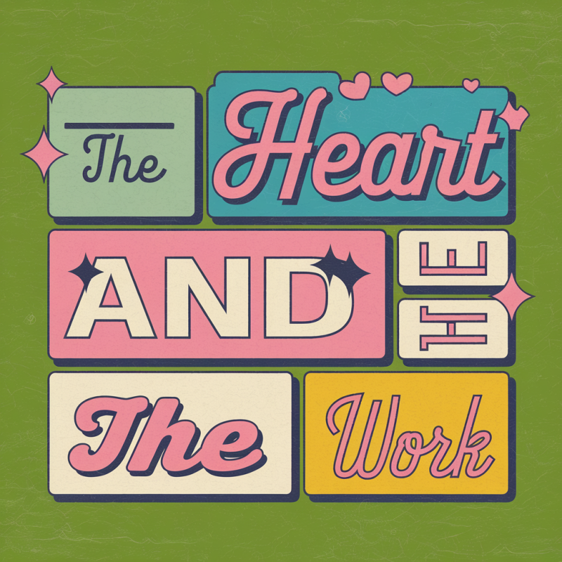Colorful Heart and Work Graphic T-Shirt