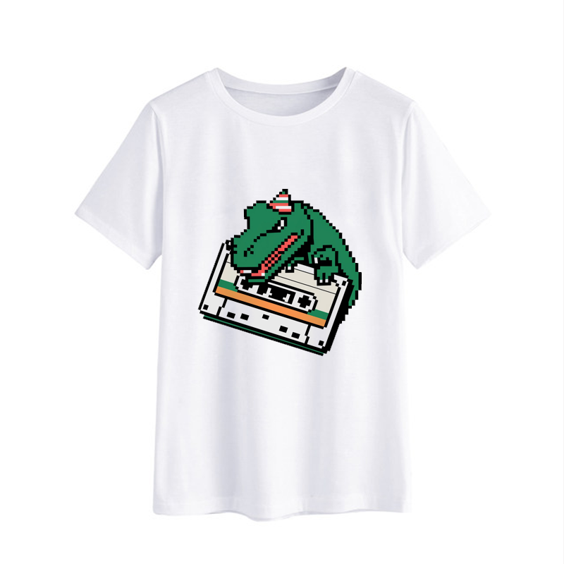 Retro Pixel Art Dinosaur Graphic T-Shirt