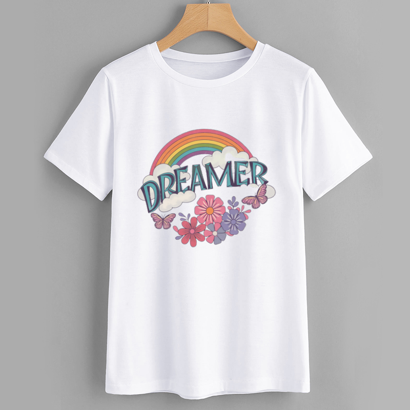 Colorful Dreamer Rainbow Graphic T-Shirt