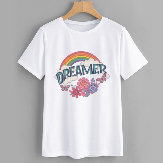 Colorful Dreamer Rainbow Graphic T-Shirt