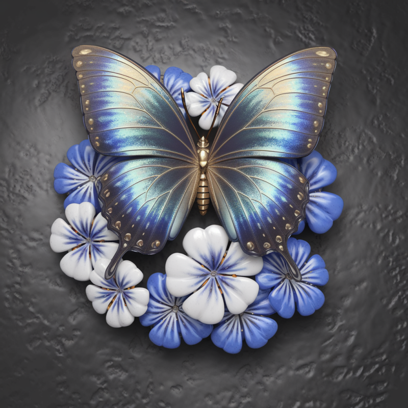 Artistic Butterfly Floral Print T-Shirt