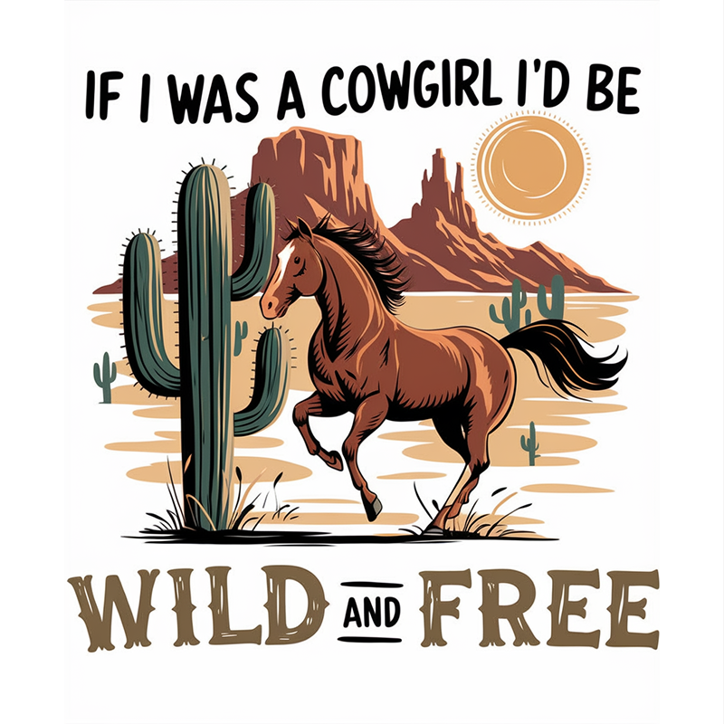 Cowgirl Graphic T-Shirt Wild and Free