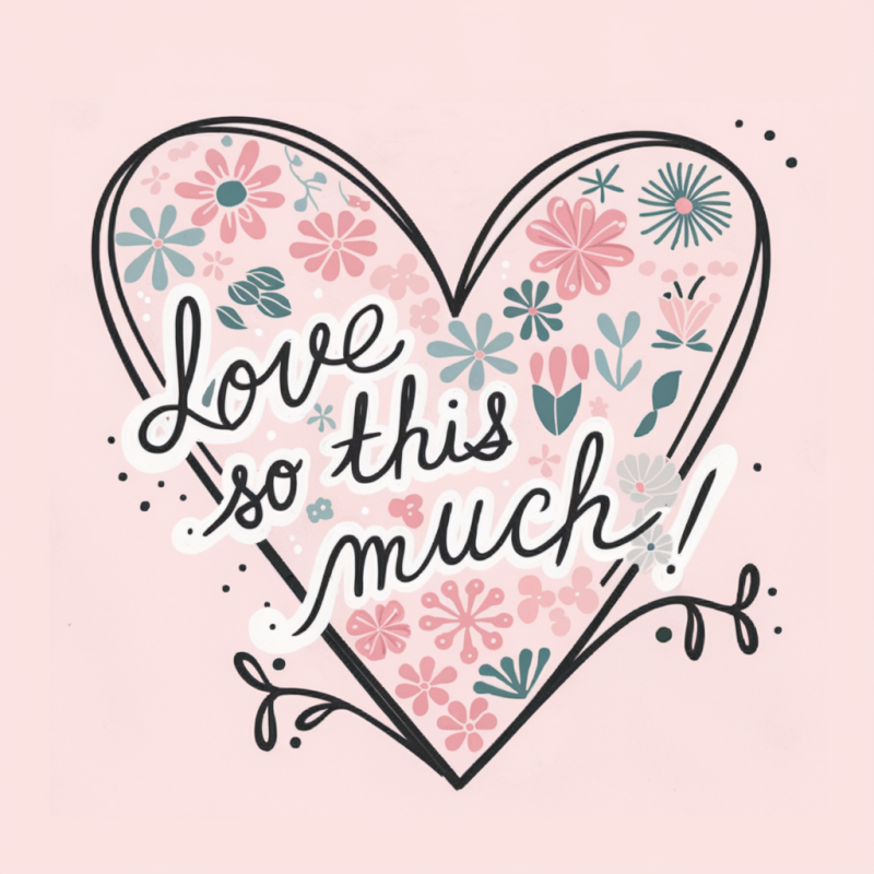 Floral Heart Love Graphic T-Shirt