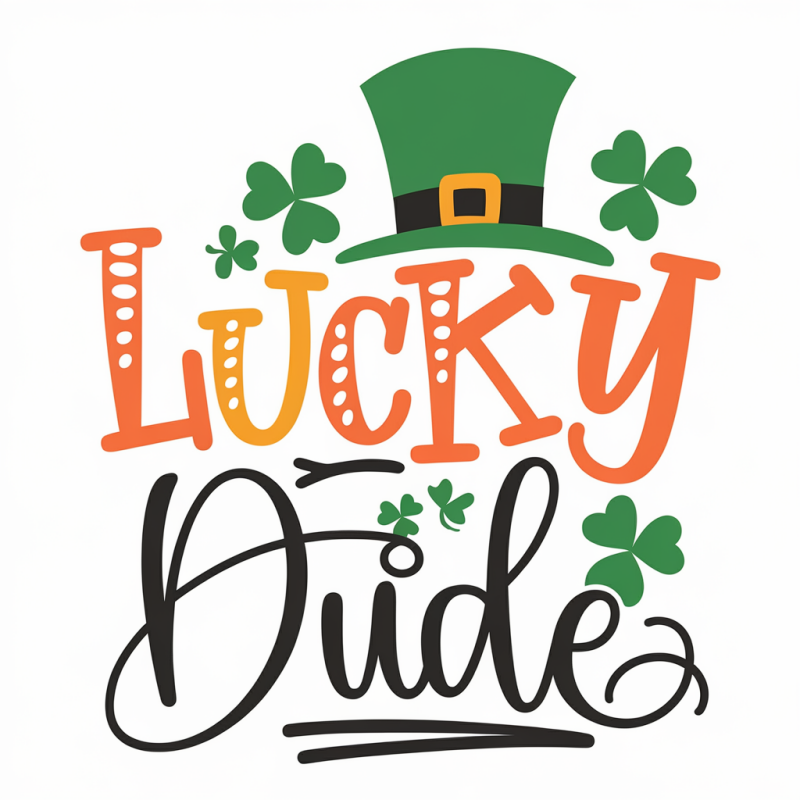 Lucky Dude Cotton Graphic T-Shirt