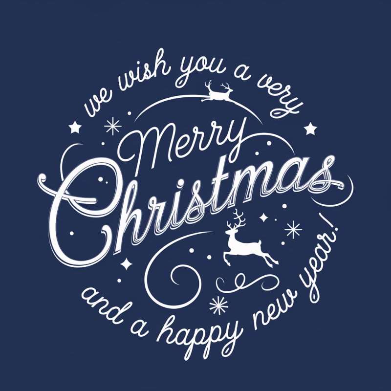 Merry Christmas Graphic T-Shirt with Holiday Wishes