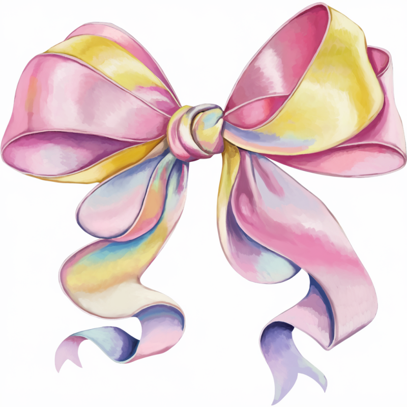 Shein Pastel Bow Print Cotton T-Shirt