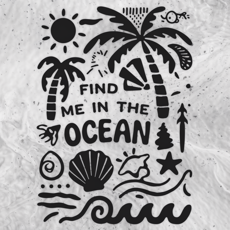 Ocean Vibes Graphic T-Shirt with Palm Tree Design