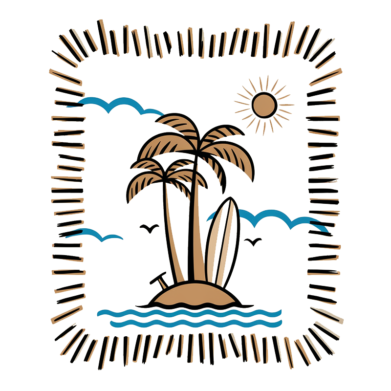 Casual Graphic Coconut Tree Top