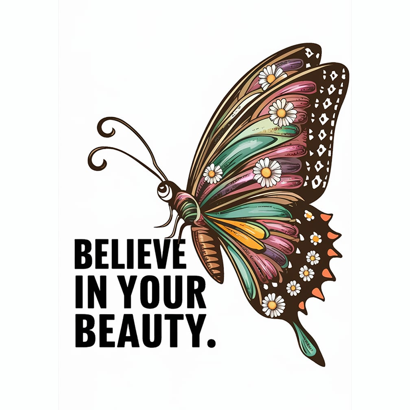 Colorful Butterfly Inspirational Graphic T-Shirt