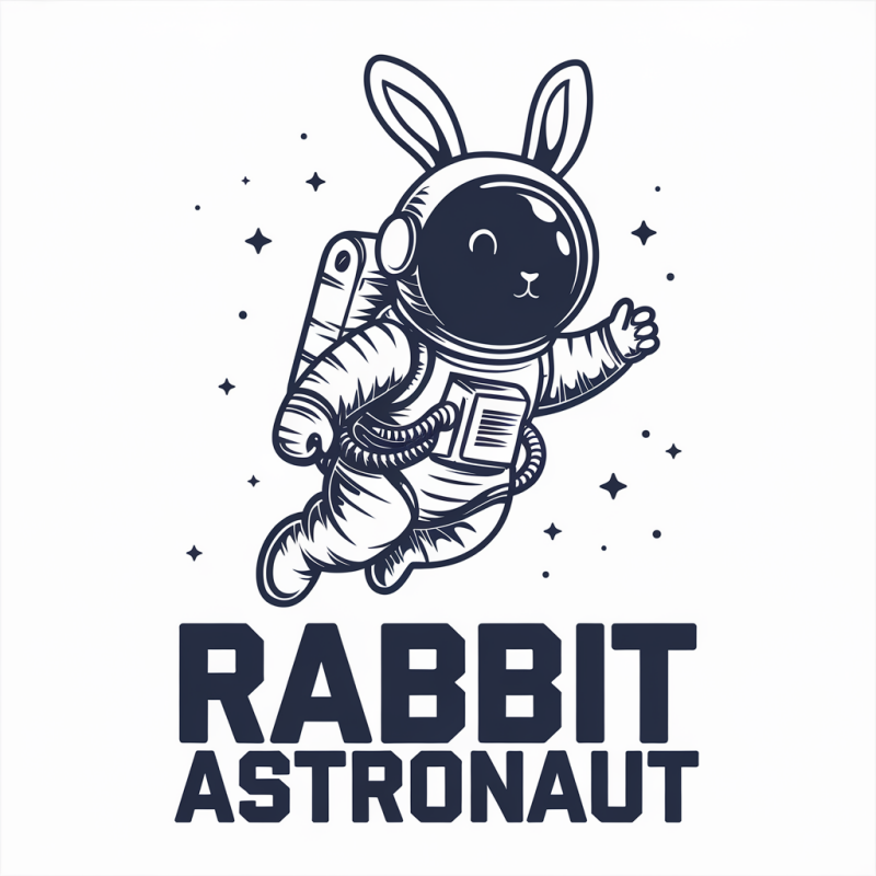 Rabbit Astronaut Graphic T-Shirt
