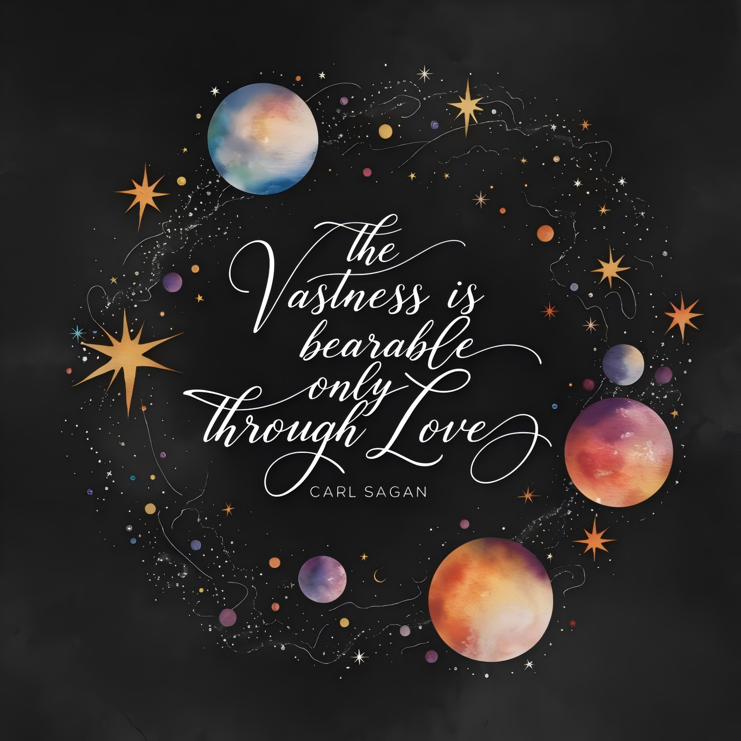 Cosmic Love Graphic Tee - Carl Sagan Quote T-Shirt