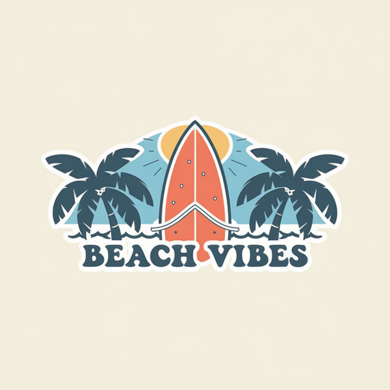 BEACH VIBES Surfing T-Shirt for Summer