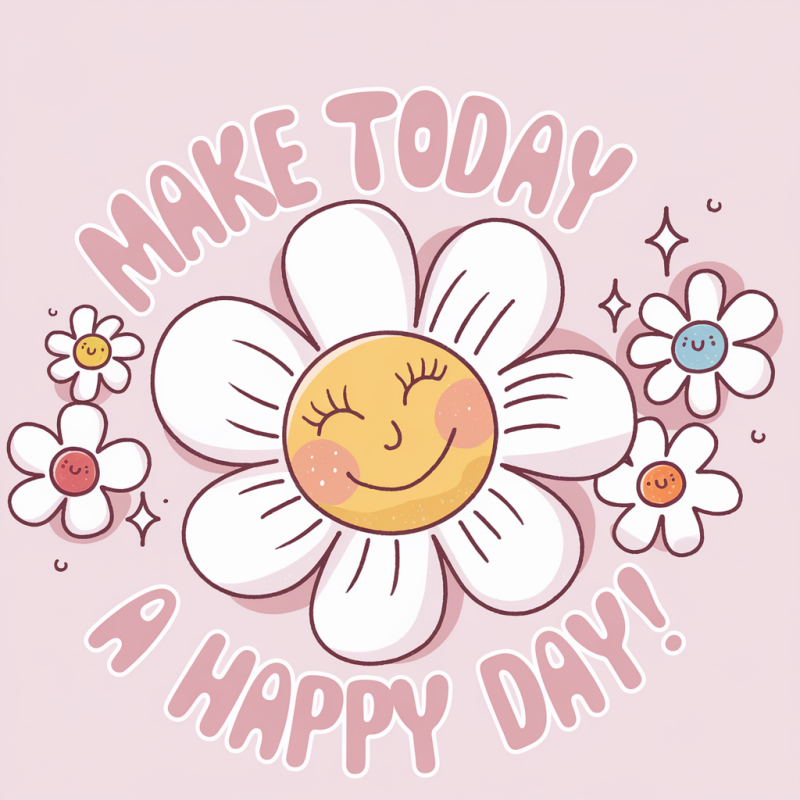 SunnySmile Make Today Flower Graphic T-Shirt Cotton