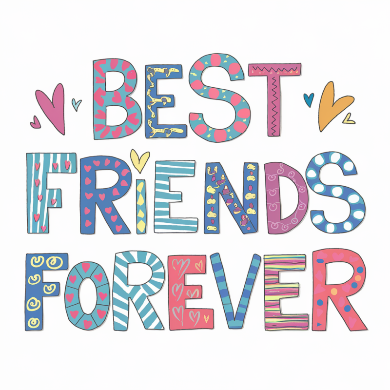 Cotton Best Friends Forever Printed T-Shirt
