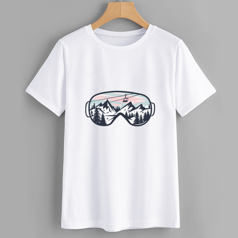 Mountain Reflection Snowboard Graphic T-Shirt