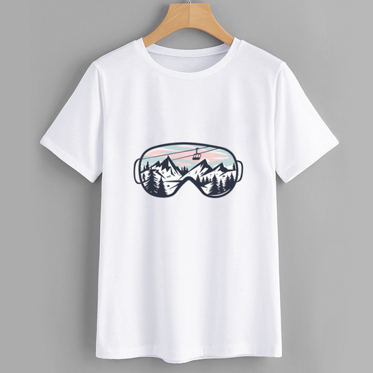 Mountain Reflection Snowboard Graphic T-Shirt