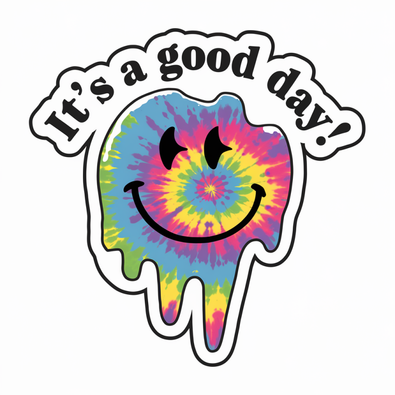 Colorful Tie-Dye Smiley Face T-Shirt