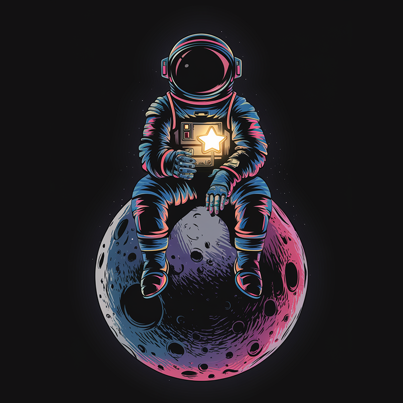 Astronaut Moon Graphic T-Shirt