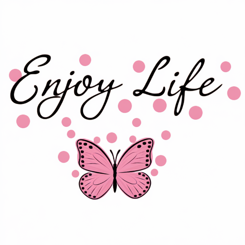 Enjoy Life Cotton Butterfly Graphic T-Shirt