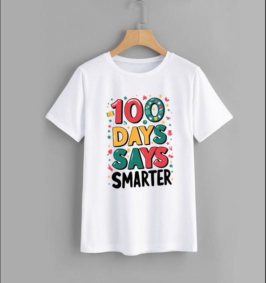 100 Days Says Smarter Graphic T-Shirt for Kids