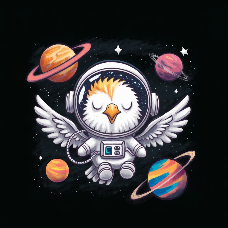 Astronaut Owl Graphic T-Shirt for Space Enthusiasts